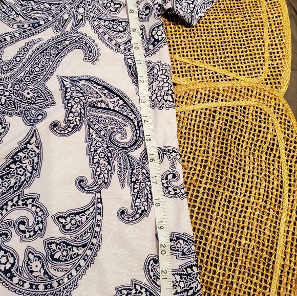 Paisley Blue and White Embroidered Tee - Picture 11 of 11